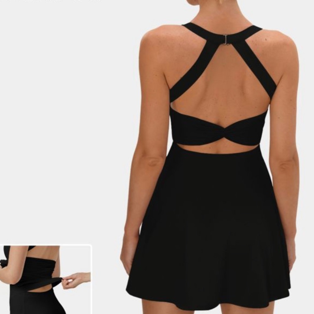 HALARA Backless Cut Out Twisted Side Pocket 2-in-1 Dress Easy Peezy size medium